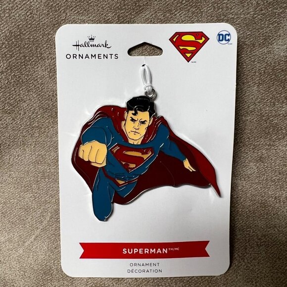 Hallmark Other - Hallmark SUPERMAN Flat Metal Enameled Christmas Ornament 2021